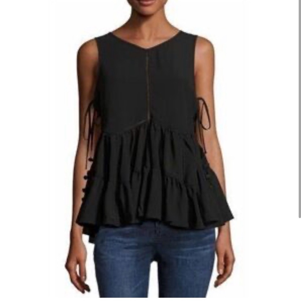 Romeo & Juliet Couture Black Sleeveless Ruffle Peplum Tank size M. Never worn.
